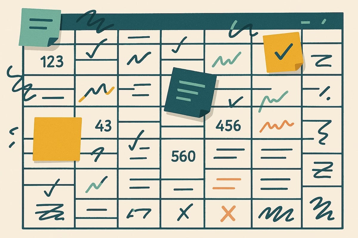 Example of a messy spreadsheet that customers were using before Autodoc